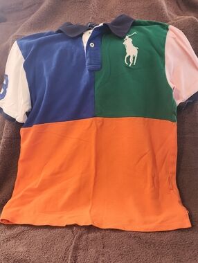 Polo by Ralph Lauren Kids Multicolor Block Polo - Blue/Green/Orange/Pink/White